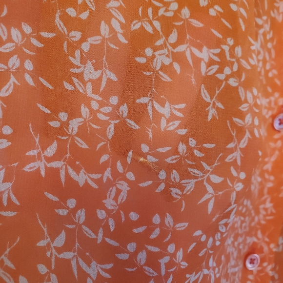 Equipment Essential Sheer Silk Blouse Orange Print - Picture 5 of 10